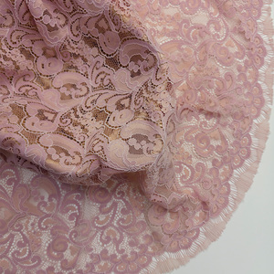 YY High Quality Wave Pattern Nylon Cotton <strong>Lace</strong> <strong>Fabric</strong> Pink Luxury Eyelash Embroidered <strong>Lace</strong> <strong>Fabric</strong> For Women Dress &amp; Blouse - Product Image 4