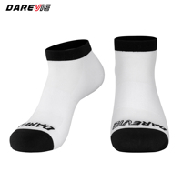 Chaussettes de sport pour hommes personnalisées Darevie, sublimées, logo personnalisé, chaussettes de cyclisme blanches, chaussettes de cyclisme en tricot