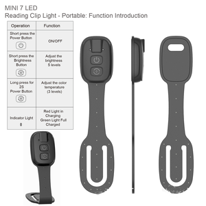 Clip de Lectura Portátil Creativo con Luz Nocturna LED Blanca Flexible, Luz de Tarjeta Mini de Protección Ocular de Tamaño <span class=keywords><strong>Pequeño</strong></span>, Regalo para Dormitorio - Product Image 5
