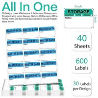 Kit d'autocollants pour déménagement, 3 à 4 chambres, grandes étiquettes vierges colorées et inscriptibles, pour colis fragiles et lourds
