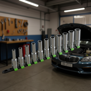 <b>Socket</b> Set <b>12</b> Pc Metric 6 <b>Point</b> Chrome Vanadium Steel Automotive Repair Tools - Product Image 3