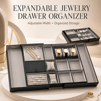 Plateau à bijoux carré en cuir fait main de luxe, personnalisé, de haute qualité, pour tiroir de garde-robe, boîte de rangement et présentoir à bijoux haut de gamme