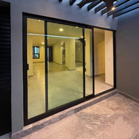 Porte coulissante moderne personnalisée, résistante aux impacts, aux intempéries, au bruit et à la chaleur, pour villa, maison, salon, double vitrage isolant trempé