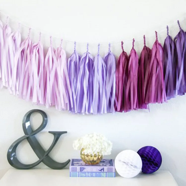 Best Selling Christmas Party Favor Tissue Tassel Garland Papier Tassel Garland