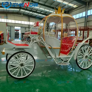 Factory Direct Wholesale Price Golden Crown Pumpkin Carriage Princess Touring Coach Outdoor Decoration Horse And Cart For Sale
