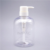 Flacon pompe vide pour lotion PET 500 ml avec distributeur de shampoing pour cheveux, emballage transparent grande taille