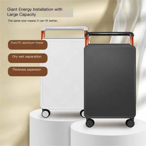 Maleta de Viaje Moderna con <span class=keywords><strong>Ruedas</strong></span> Giratorias de 360°, Asa Ancha, Ligera, Fabricada en PC, con Candado TSA, 20/24 Pulgadas - Product Image 3