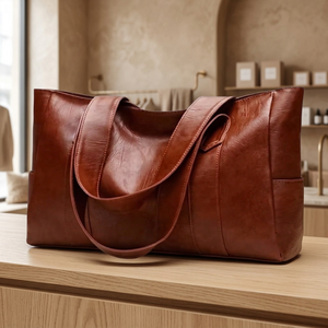 Pochette en cuir véritable BS INTERNATIONAL, élégante, durable, légère, avec fermeture éclair, imperméable, grande capacité, bandoulière - Product Image 5