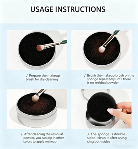 Boîte de nettoyage portable tendance pour pinceaux de maquillage, outil de nettoyage à sec pour éponges, étui de nettoyage rapide pour pinceaux à paupières, sans lavage, personnalisable - Product Image 5