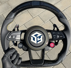 Volant en fibre de carbone personnalisé pour <span class=keywords><strong>Audi</strong></span> A1 A3 A4 A5 A6 A7 <span class=keywords><strong>RS</strong></span> R8 S3 8V B8 B9 S4 Q3 Q8 TT Sports <span class=keywords><strong>Rouge</strong></span>, y compris A8 RS5 - Product Image 5