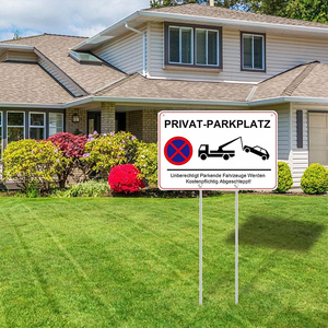 Duits Prive Parkeerplaats Bord Verkeersbord Aluminium Metalen Binnenplaats Waarschuwingsbord Met Paal - Product Image 1