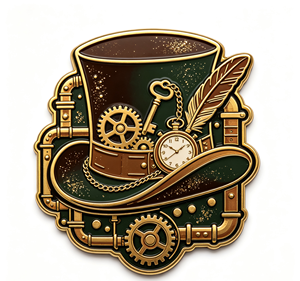 Pin de metal esmaltado personalizado con diseño de engranaje vintage, llavero, reloj de bolsillo y logotipo de pluma, para regalo y ropa - Product Image 3