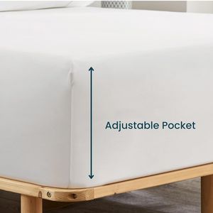 180TC 100% Sábana Bajera Blanca Algodón para Uso Doméstico, Venta a Granel Sábana Bajera con Elástico EN LA Parte Inferior - Product Image 3