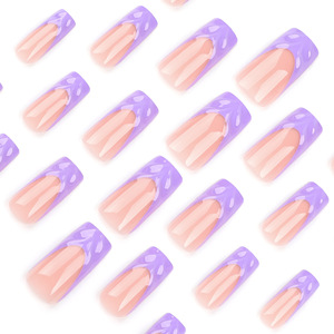 <span class=keywords><strong>Uñas</strong></span> Artificiales Francesas Simples de Color Morado, Diseño 3D Estereoscópico con Efecto de Ondas de Agua, <span class=keywords><strong>Uñas</strong></span> Cuadradas Cortas <span class=keywords><strong>y</strong></span> Elegantes, Piezas de <span class=keywords><strong>Uñas</strong></span> Terminadas al por Mayor - Product Image 3