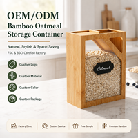 Organisateur de cuisine rectangulaire multifonctionnel personnalisé pour le sucre, les noix, les grains de café, les céréales, le thé, récipient de stockage alimentaire en bambou