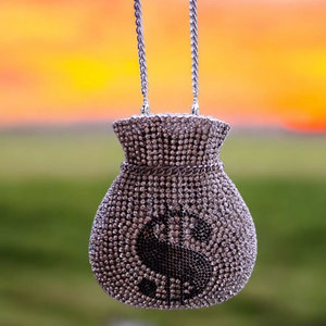 Dollar Sign Pouch Shine Rhinestone Sacs à main Bling Diamond Chain Bag Party Money Rhinestone Purses New Designer Luxury Clutch Bag - Product Image 1