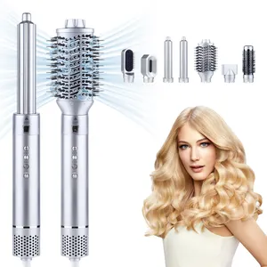 7 In 1 Hair Styler High Speed Ionic Hot Air Brush Thermal Blow Dryer Air Straightener Auto Wrapping Barrel 5 In 1 Multi Styler
