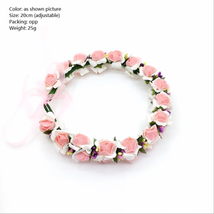 Accesorios florales <span class=keywords><strong>para</strong></span> el <span class=keywords><strong>cabello</strong></span> <span class=keywords><strong>para</strong></span> niña, diademas bohemias con <span class=keywords><strong>flores</strong></span>, guirnalda <span class=keywords><strong>para</strong></span> el pelo <span class=keywords><strong>para</strong></span> fiesta <span class=keywords><strong>de</strong></span> boda - Product Image 6