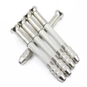Twist Drill Bit High Precision Mini Micro Aluminum Hand Drill with Keyless Chuck Rotary Twist Hand Drill Bit