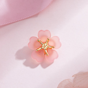 Pink Cherry Blossom <b>Bracelet</b> For Women Gold Plated <b>Copper</b> Alloy Flower Design Gift Jewelry - Product Image 3