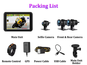 4.5 ''lcd xe máy Dash Cam máy ảnh 1080P 3 kênh 140 góc rộng màn hình với GPS TPMS chế độ đậu xe máy ảnh - Product Image 2