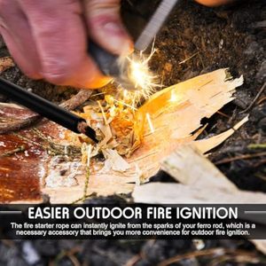 Cuerda para Encender <span class=keywords><strong>Fuego</strong></span>, Encendedor de Supervivencia, Cordón de Aluminio con Tubo Impermeable, Mecha Encerada para Camping, Senderismo y Excursionismo - Product Image 5