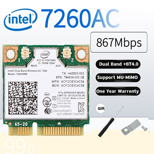 Wireless-AC 7260 7260HMW 3160 7265 3165 8260 ภายในมินิ PCI-Express ดูอัลแบนด์สำหรับอะแดปเตอร์อินเตอร์เน็ตไร้สายเดสก์ท็อป 802.11ac ดูอัลแบนด์ออฟ - Product Image 5