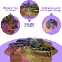 Juguetes Sensoriales Impresos en 3D de Material PLA, Juguetes Antiestrés con Diseño Espiral en Espiral, Torre Hexagonal Fractal