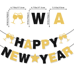 Striscioni di carta a forma di lettera all'ingrosso per 2026 decorazione del partito di <span class=keywords><strong>capodanno</strong></span> - Product Image 6