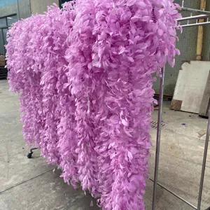 wholesale plumas supplier wholesale thick bulk white pink rooster coque party feather boa for DIY Craft Costume Dancing Party