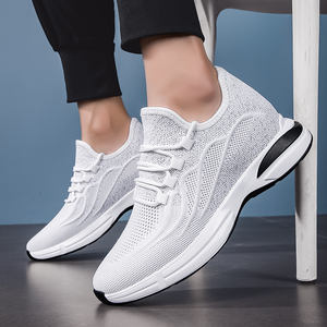 Summer Men's 10cm Height-Increasing Breathable Sports Casual Shoes Hollow-<b>Out</b> Mesh Kuaishou Douyin Fly-Knit Style Invisible - Product Image 4
