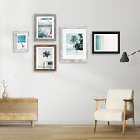 Set de cadres photo en bois multicolore Acier inoxydable 8x10 Affichage en verre 5x7 8x10 Tapis photo A4 A3 Flip Frame for Tabletop Wall