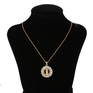 Us7 — collier en plaqué or 18K avec pendentif, chaîne à breloque, pendentif vierge marie, personnalisé, pour femmes, nouvelle collection - Product Image 3