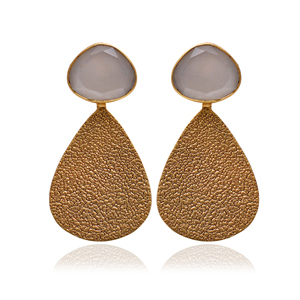 Wostu — boucles d'oreilles en argent sterling 925 et pierre de lune, bijoux fins - Product Image 1