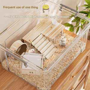 Grande <span class=keywords><strong>cage</strong></span> à hamster transparente luxueuse, <span class=keywords><strong>cage</strong></span> à hamster de taille villa, grande boîte de reproduction, <span class=keywords><strong>cage</strong></span> pour animaux de compagnie avec intérieur spacieux - Product Image 2