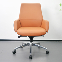 Chaise de bureau ergonomique pivotante en cuir moderne avec support lombaire pour l'école, l'hôpital, le bureau à domicile