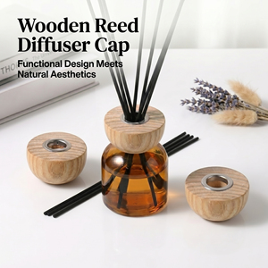 Vietnam WeWood Custom Color Logo Laser Etched Wooden <b>Diffuser</b> Lid Half Sphere Aroma Top for Fragrance Brand - Product Image 1
