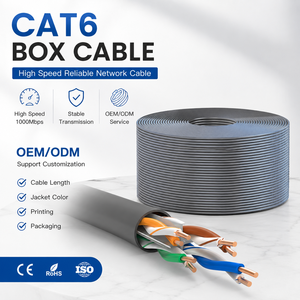 Cable LAN Cat6 OEM ODM de 305m (1000 pies) 23AWG UTP FTP SFTP, Cable de Comunicación Ethernet de Cobre Desnudo CCA PVC, Caja a Granel de Fábrica - Product Image 1
