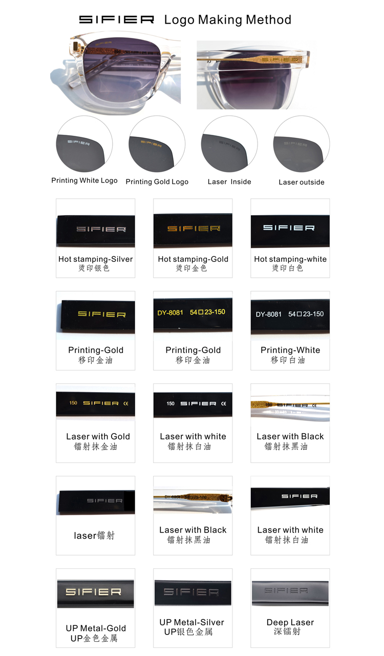 Newest Classic Square Sunglasses Black Frame Eyewear Design Logo