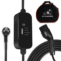 Cargador Portátil para Vehículos Eléctricos de 7KW CA, Fabricado en la UE y Reino Unido, con Cable de 5M Tipo 2, Corriente Ajustable de 8A-32A, Certificación IP65/IK10, CE y RoHS