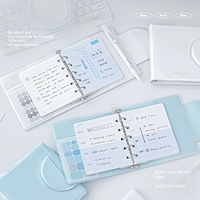 Carnet magnétique Planwith Jelly, style japonais, en cuir PU, imperméable, à feuilles mobiles, cadeau, notes de cours pour le lycée