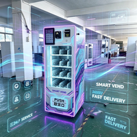 Petite machine distributrice de boissons, de collations et de produits de beauté à monnayeur pour centres commerciaux et galeries.