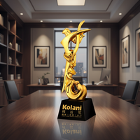 Trofeo de Cristal K9 Grabado, Estilo Deportivo Moderno, Hecho a Mano, Chapado en Oro, con Logotipo Personalizado, Venta al Por Mayor
