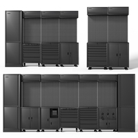 Solution de rangement pour garage en acier, ensemble complet avec panneau perforé mural, armoire à tiroirs multiples, armoire à outils robuste pour atelier, combo OEM