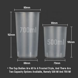 Tasse à emporter de jus de café jetable imprimé de logo personnalisé tasse à boisson givrée anti-fuite tasse en plastique PP avec couvercle - Product Image 6