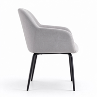 Chaise de salle à manger de style nordique minimaliste avec revêtement en tissu, base en métal et pieds antidérapants pour salon, appartement, maison