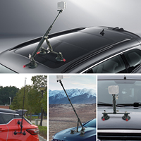 Kit de fixation pour voiture à triple ventouse avec perche à selfie 2-en-1 et support à dégagement rapide usiné CNC pour caméras GoPro Insta360 DJI