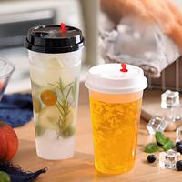 Gobelet en plastique PP transparent à paroi simple de haute qualité, imprimé avec un logo personnalisé, 500 ml, 700 ml, jetable, pour smoothie, thé au lait, thé boba