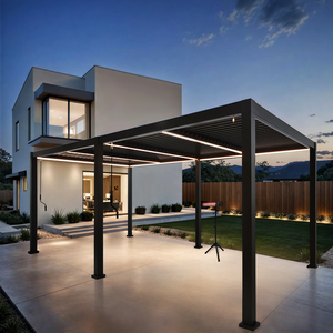 Pérgola impermeable <span class=keywords><strong>de</strong></span> aluminio <span class=keywords><strong>con</strong></span> marco recubierto <span class=keywords><strong>de</strong></span> polvo Cubierta <span class=keywords><strong>de</strong></span> patio <span class=keywords><strong>Toldo</strong></span> <span class=keywords><strong>de</strong></span> techo-Gazebo y pabellón <span class=keywords><strong>de</strong></span> <span class=keywords><strong>madera</strong></span> natural tratada a presión - Product Image 3