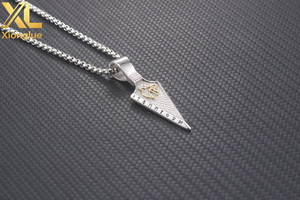 Collar de Joyería para Hombre, Nuevo, Chapado en Oro Negro, Colgante Ojo de Horus, Punta de Lanza Ankh, Flecha de Acero Inoxidable, Collar Masculino - Product Image 4